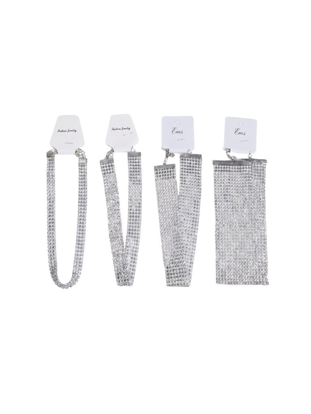 3/$20 NWT | 4 Pack Silver Crystal Rhinestone Statement Choker Set